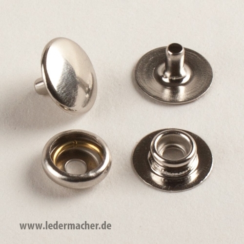 Druckknopf mit Ringfeder - 12,5 mm - Edelstahl